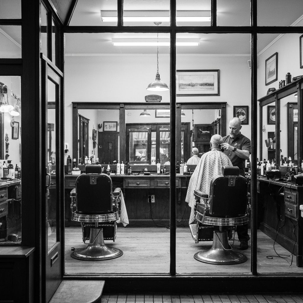 Vintage Barber Co. shop interior